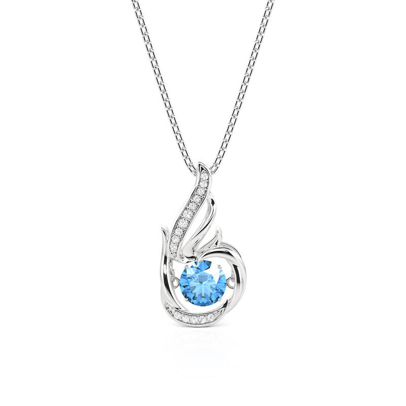 Jeulia Eternal Flame Necklace with Dancing Stone