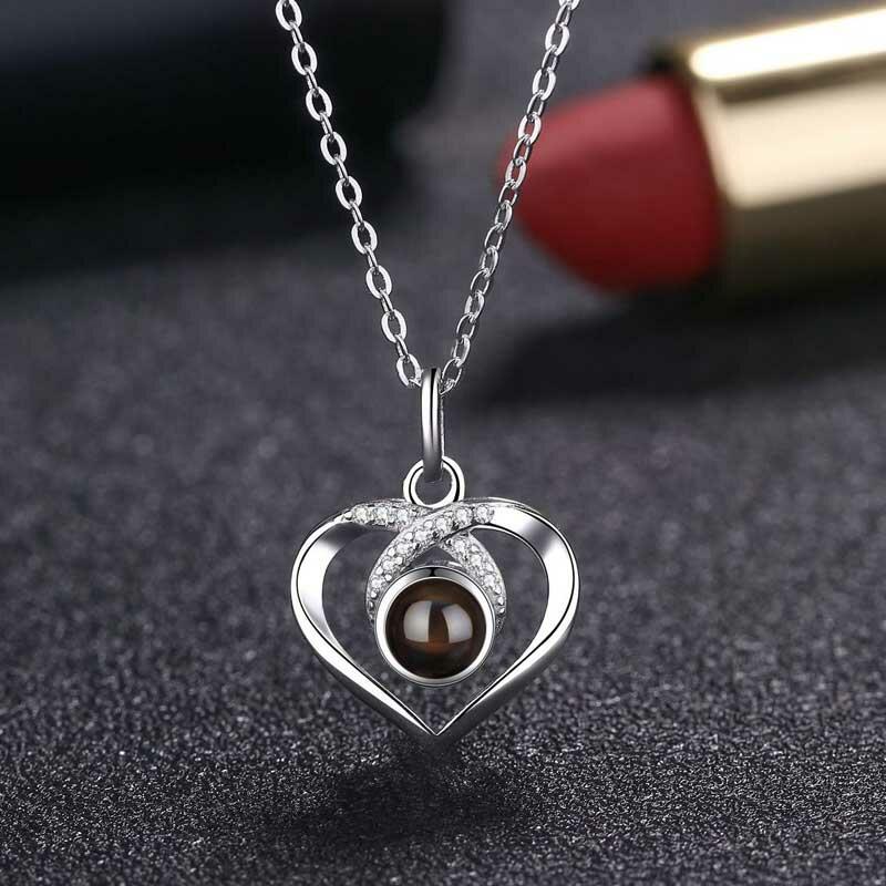 ハート 投影 写真 写真入れ ネックレス