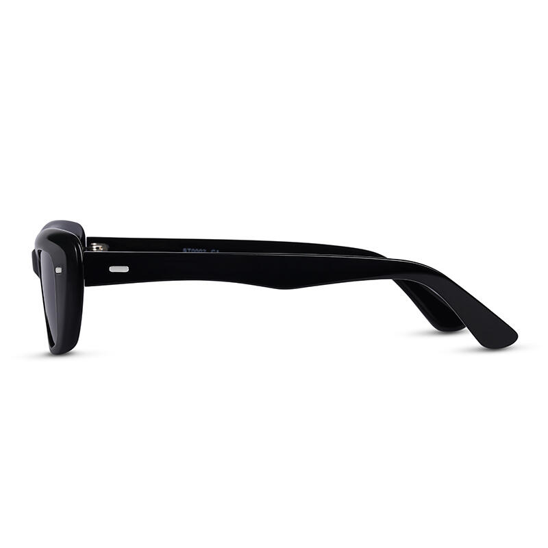 Time Race Rectangle Black Sunglasses