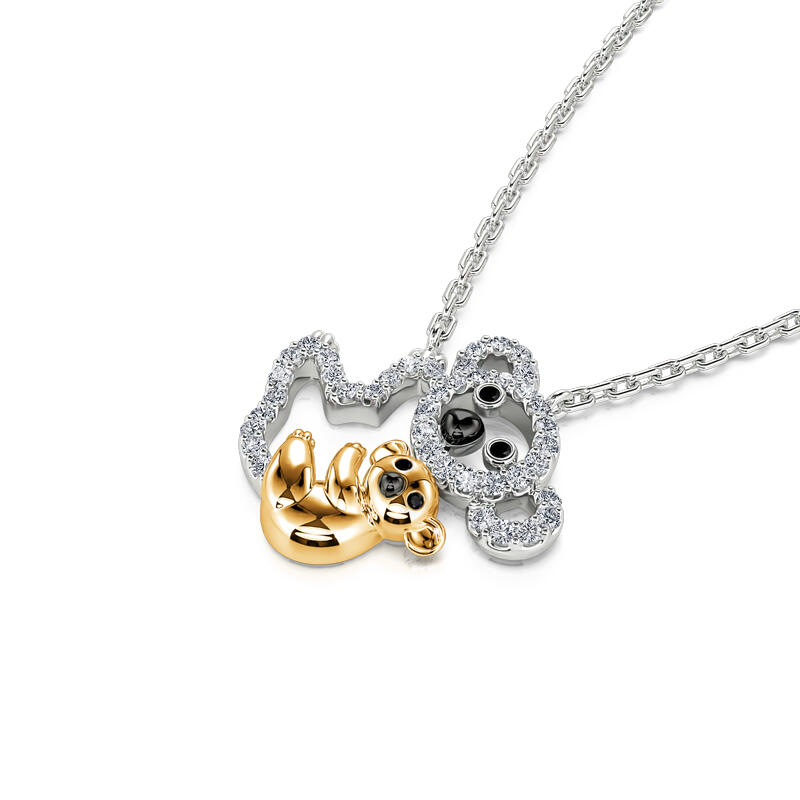 Jeulia "Carry Me" Mom and Baby Koala Pendant Sterling Silver Necklace