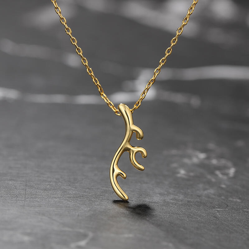 Jeulia Collana con Ciondolo Corna di Cervo in Argento Sterling