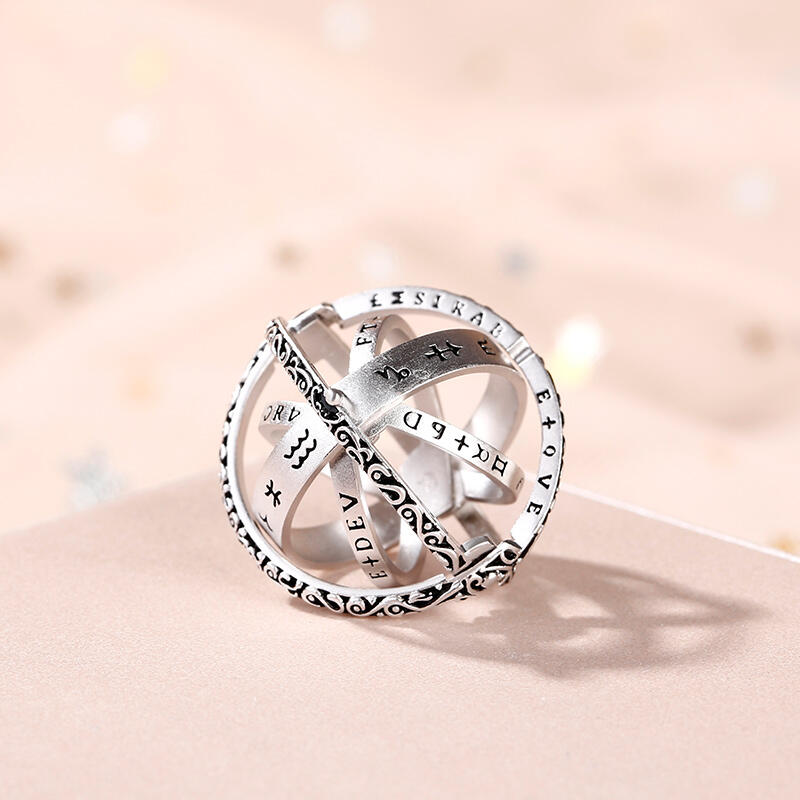 Jeulia Astronomical Sphere Sterling Silver Ring (With A Free Chain)