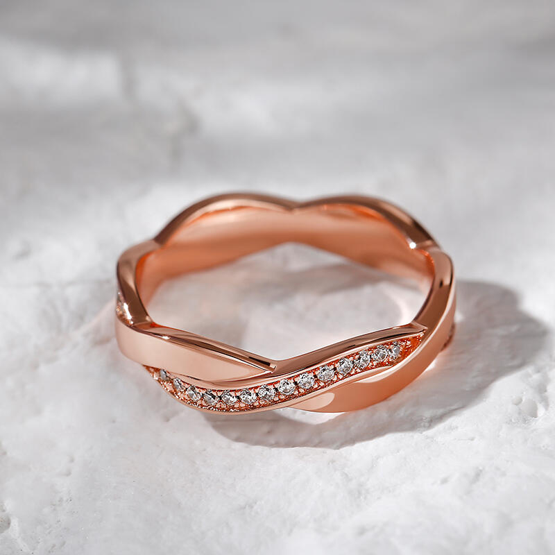 Jeulia Anillo para mujer con diseño entrelazado plata de ley