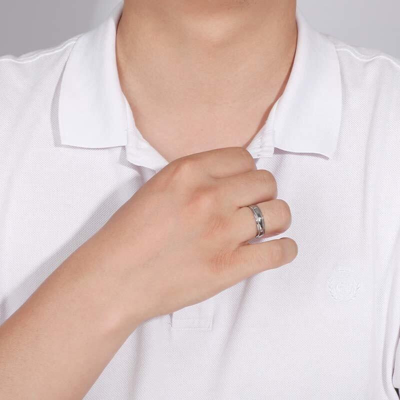 "You And Gentleness" Channel Set Men's Wedding Ring