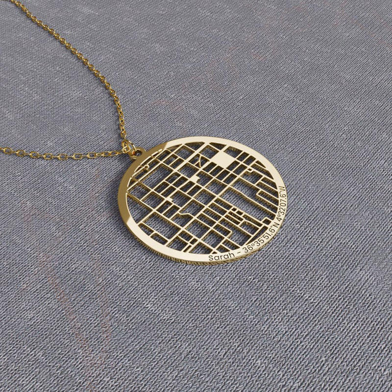 Personalized Map Necklace Custom Engraving Coordinates Jewelry Christmas Gifts for Her
