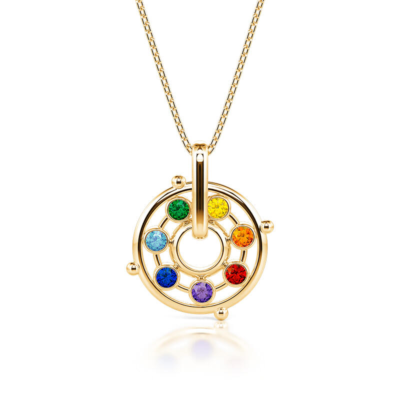 Jeulia Cool Rotatable Energy Healing Chakra Necklace Sterling Silver