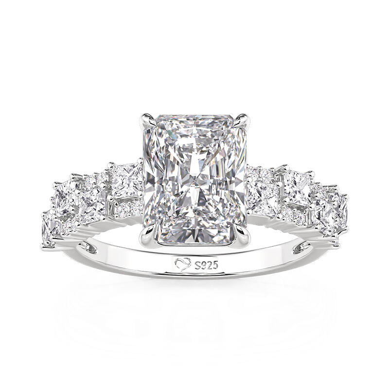 Jeulia Square Aesthetic Geometric Staggered Ring