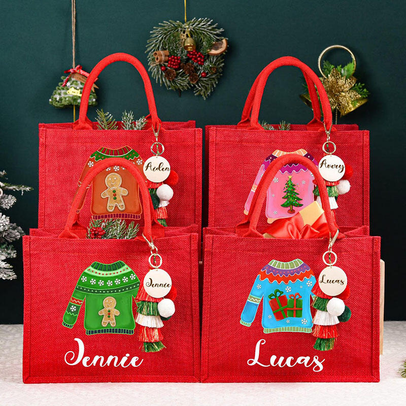 Personalized Name Christmas Gift Bags Funny Present for Kids