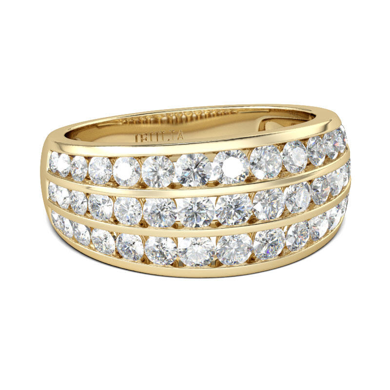 Jeulia Channel Set Round Cut Sterling Silver Women's Band