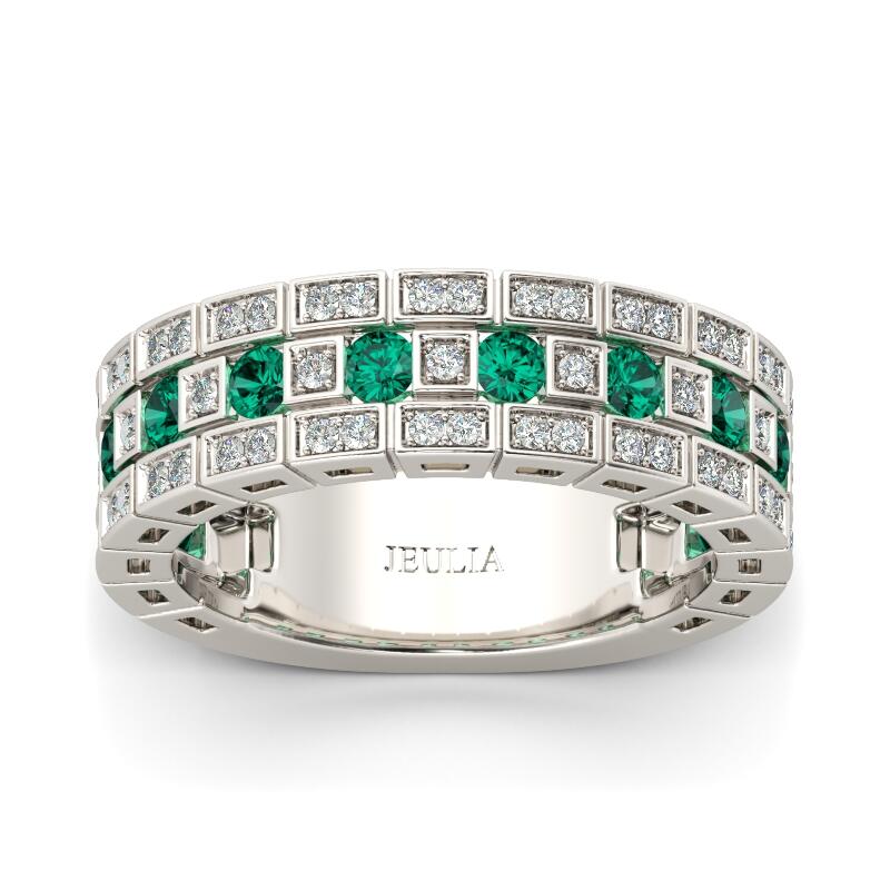 Jeulia Vintage Round Cut Sterling Silver Damband