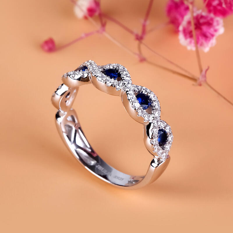 Jeulia Twist Sterling Silver Women's Band