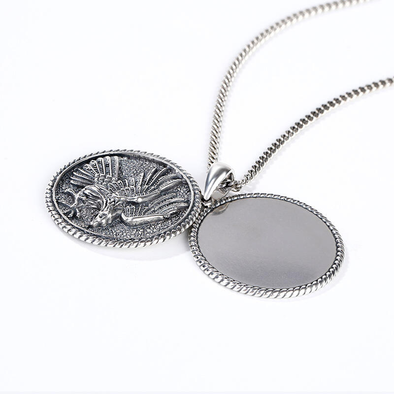 Jeulia Eagle Men's Sterling Silver Necklace