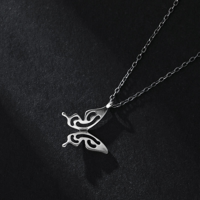Jeulia Collar de mariposa hermosa de plata para mujer