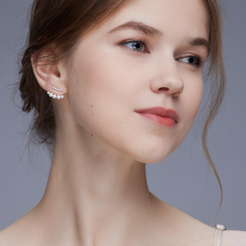 Jeulia Aretes De Plata Esterlina De Perlas Cultivadas