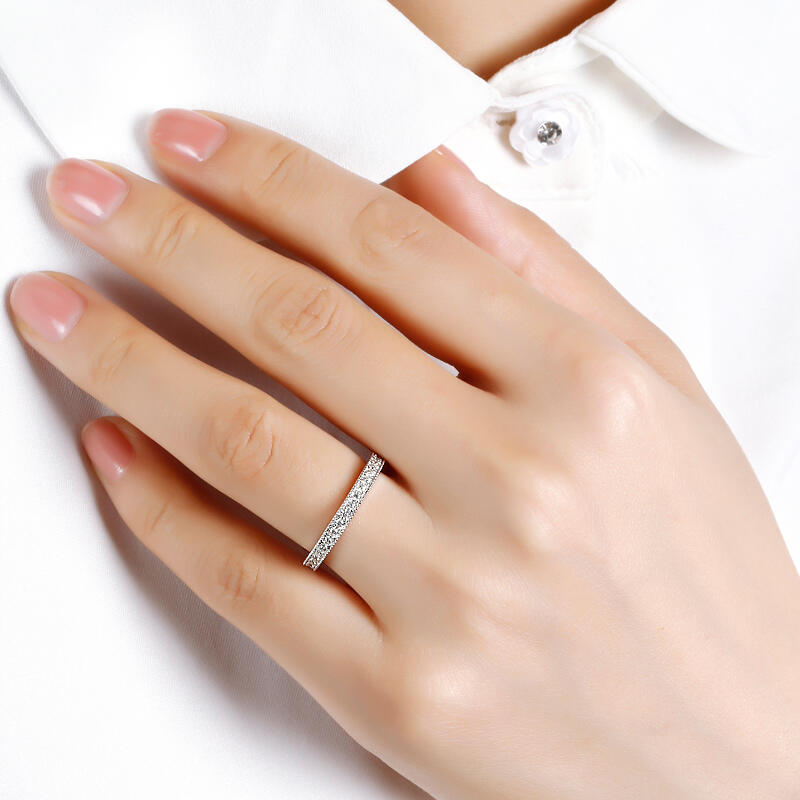 جوليا خاتم 10K/14K/18K ذهب البلاتيني على شكل مسنن