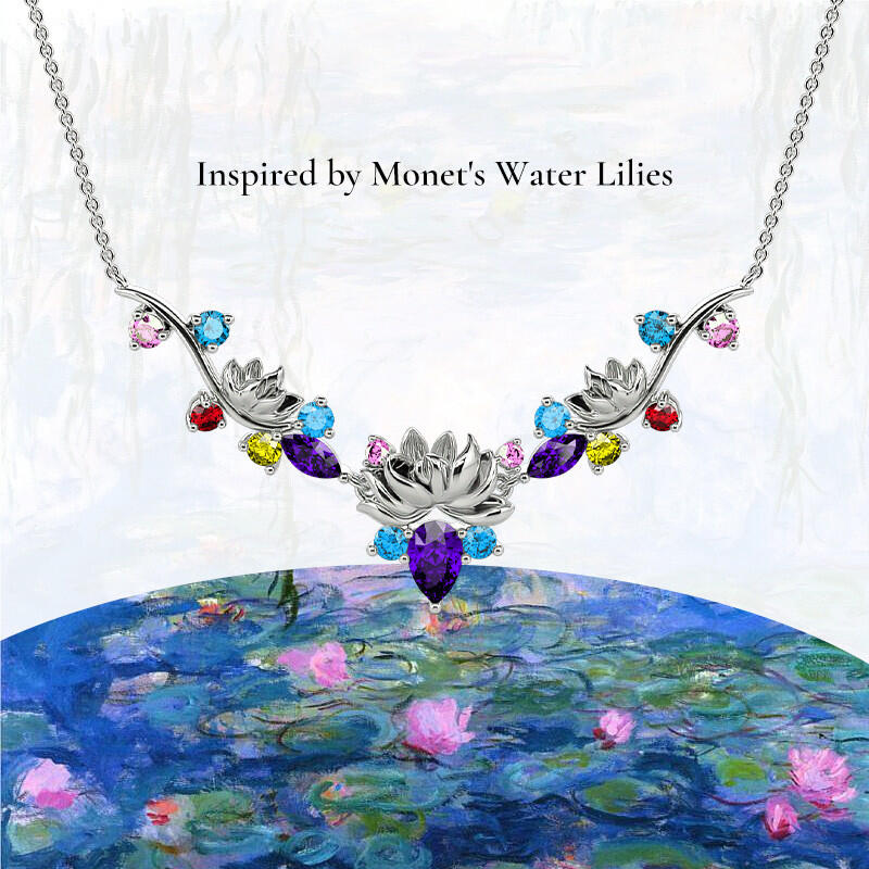 "Tender in The Night" Pear Cut Cluster Necklace