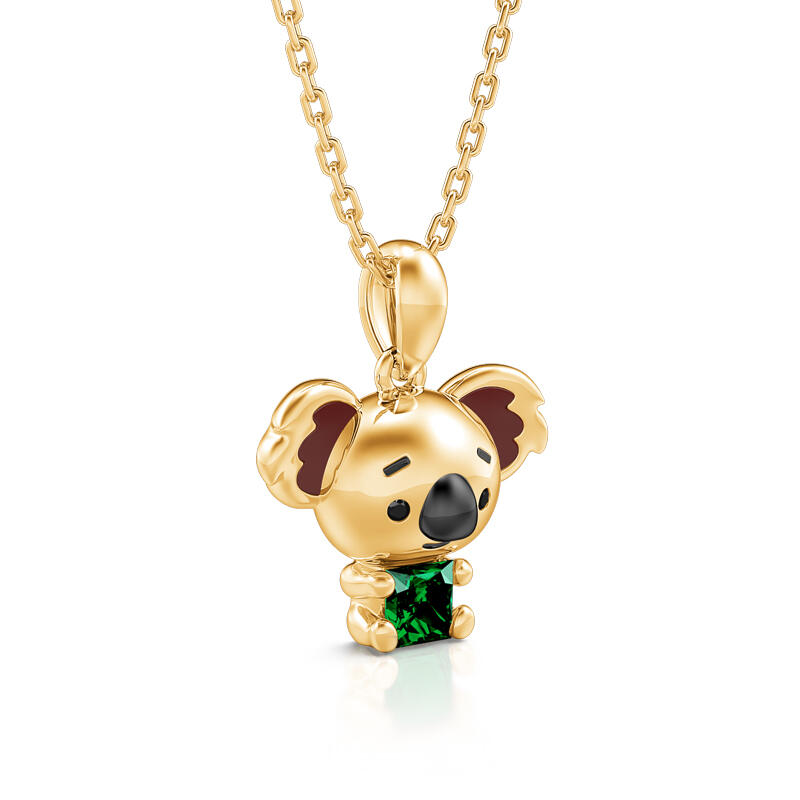 Jeulia Hug Me "Adorable Koala" Princess Slipad Sterling Silver Halsband