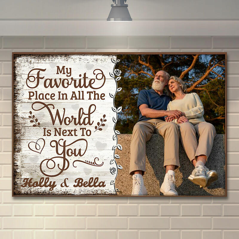 Personalized Picture Canvas Wall Art with Custom Name Precious Gift for Couples