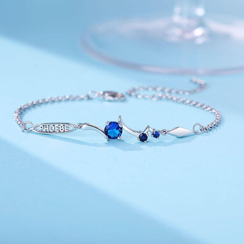 Jeulia Pulsera de nombre personalizado de nombre de plata de ley para mujer