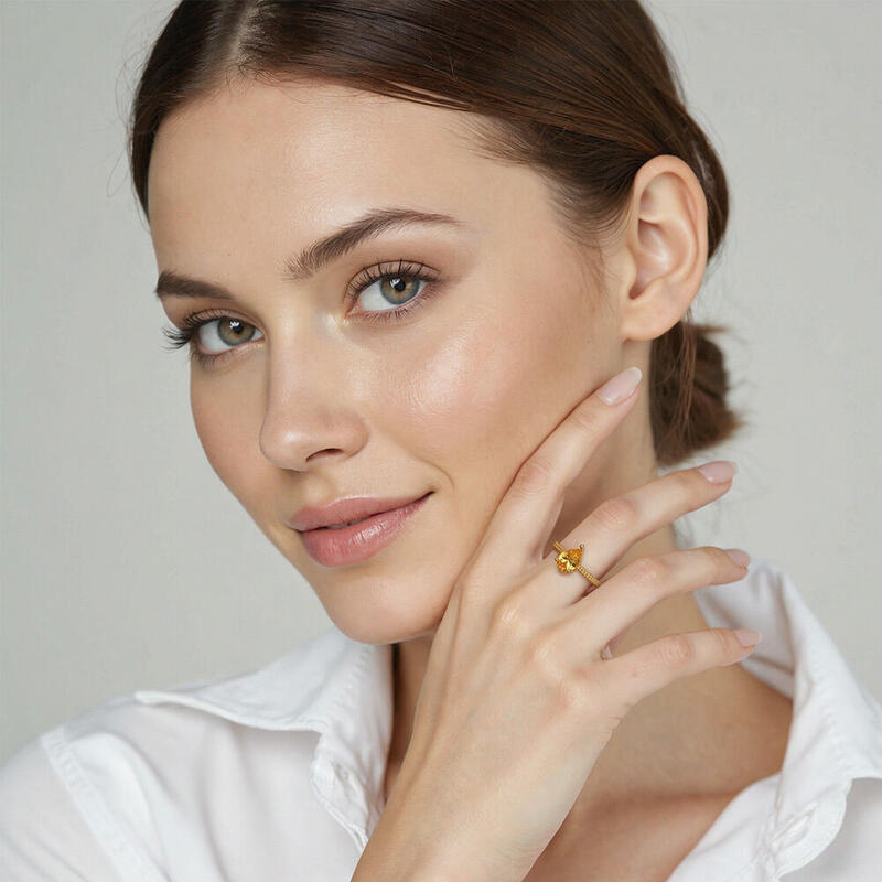 "You’re In Love" Pear Cut Side Stone Engagement Ring