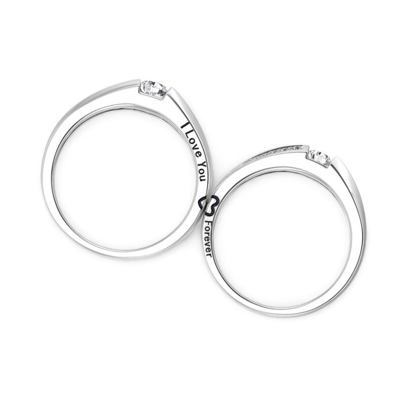 Jeulia True Love Vow Bypass Engraved Wedding Band for Women