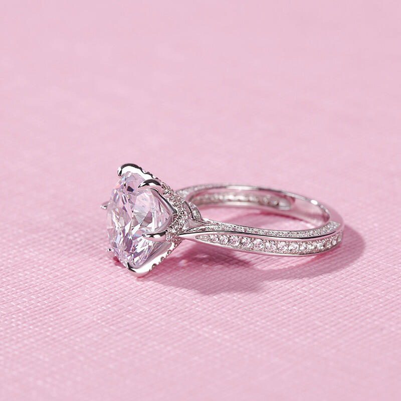 Jeulia Anillo Clásico De Plata Esterlina Con Corte Redondo