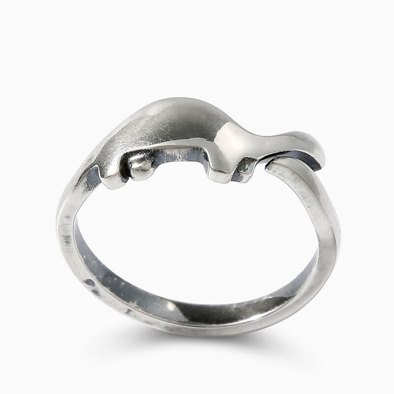 Jeulia "Cute Dinosaur" Sterling Silver Ring