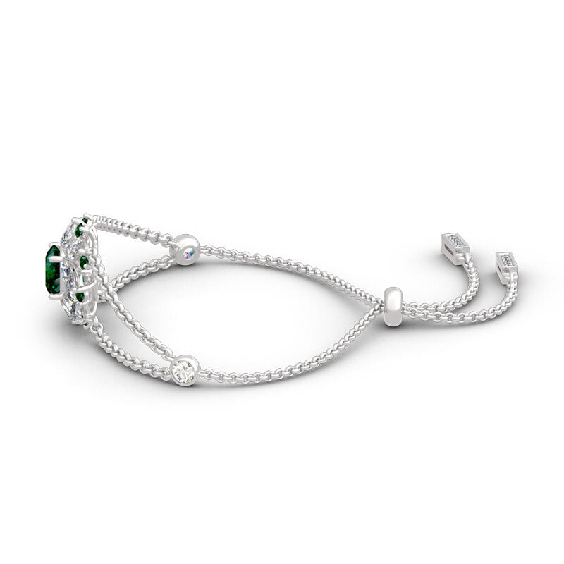 Jeulia Halo Round Cut Sterling Silver Bracelet