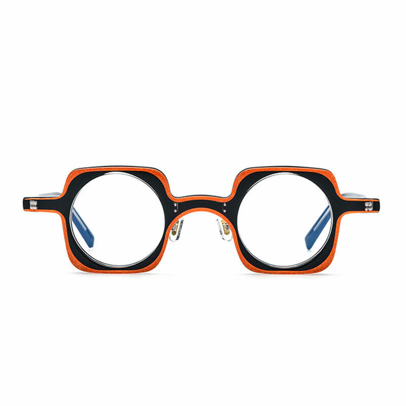 Todd Square Orange Black Glasses
