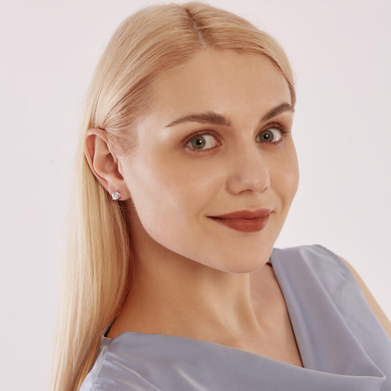 "Take Me To Your Heart" Heart Cut Stud Earrings