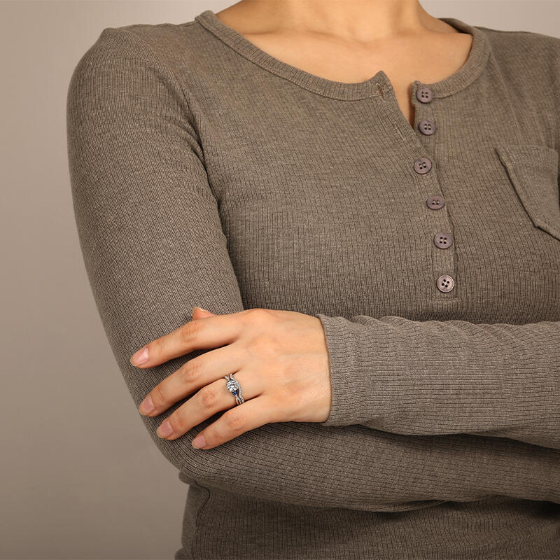 "Versprechen der Seelenverwandten" Rundschliff 2-teiliges Brautset