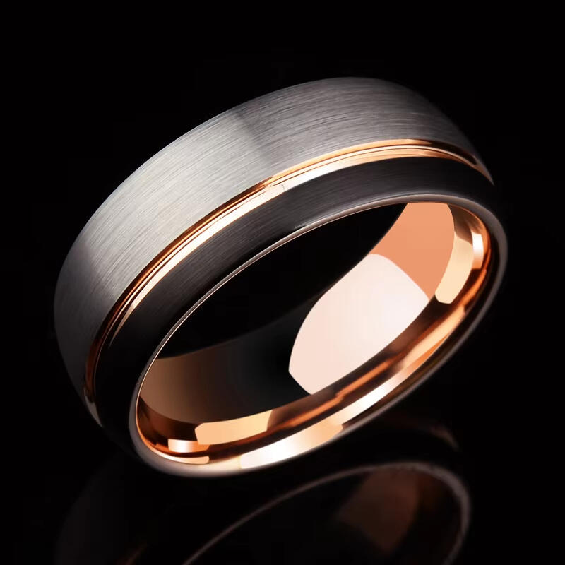 "Brushed Reverie" 8mm Tungsten Carbide Men's Wedding Ring