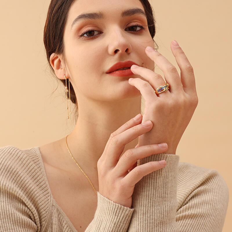 Jeulia "Hello Beauty" Butterfly Cross Sterling Silver Ring