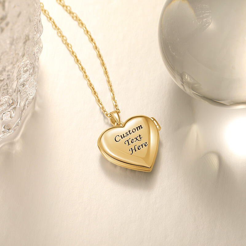 Jeulia Collar Medallón de Foto Corazón Personalizado Vintage con Piedra de Nacimiento