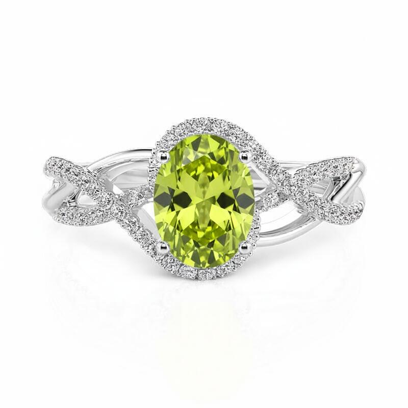 Jeulia Double Twist Custom Oval Birthstone Ring