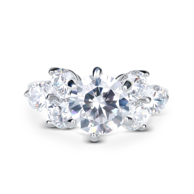 Jeulia Cluster Sterling Silver Ring