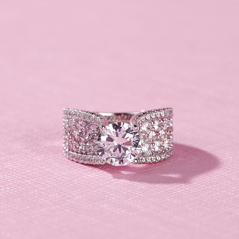 Jeulia Classic Round Cut Sterling Silver Ring