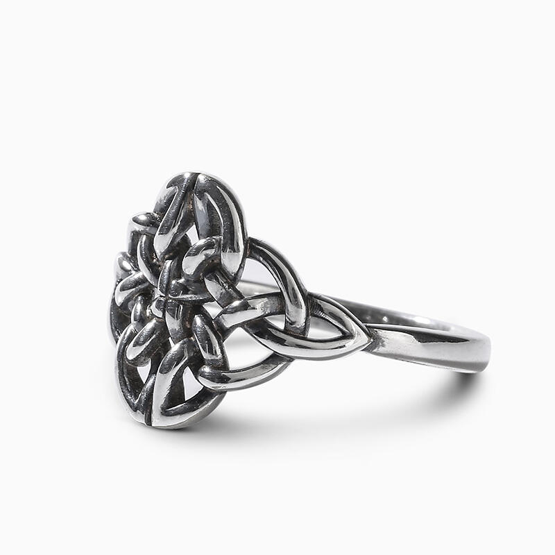 Jeulia "Celtic Shield of Destiny" Sterling Silver Ring