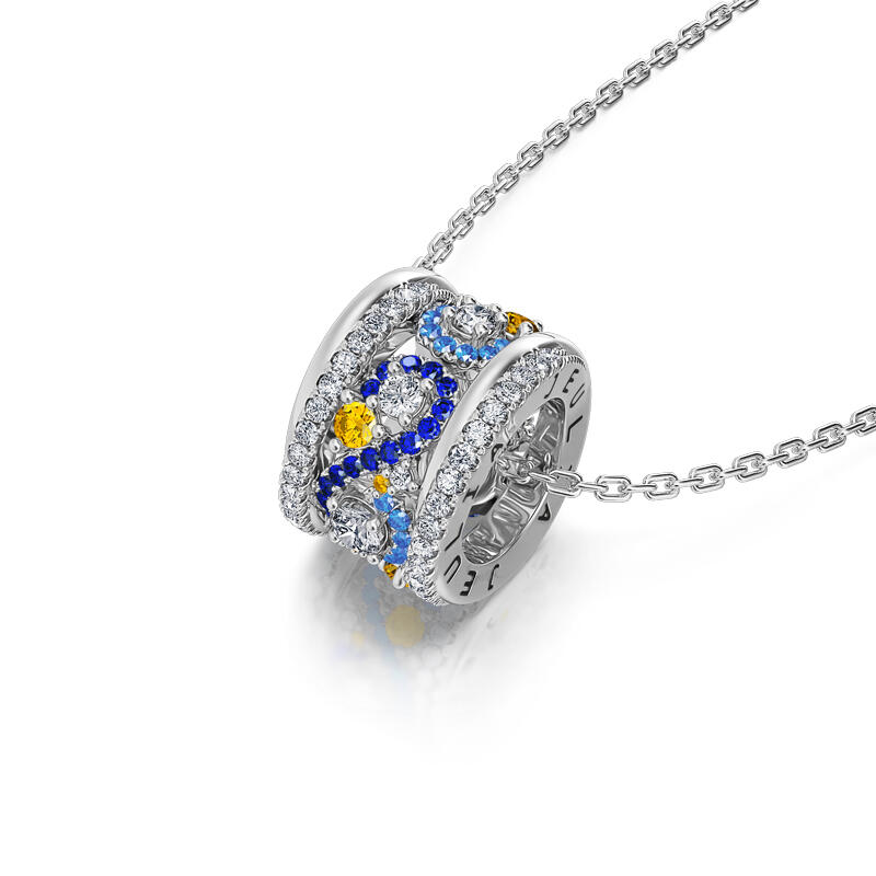 Jeulia "Dreamy Secret" The Starry Night Inspired Sterling Silver Necklace