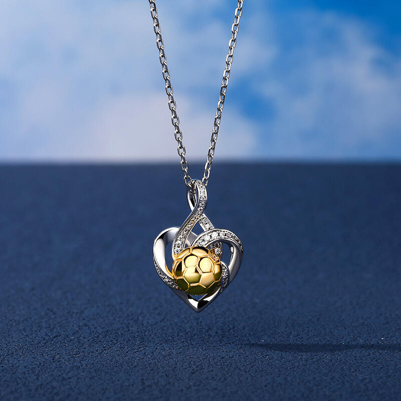 Jeulia "Infinity Love" Football Design Sterling Silver Necklace