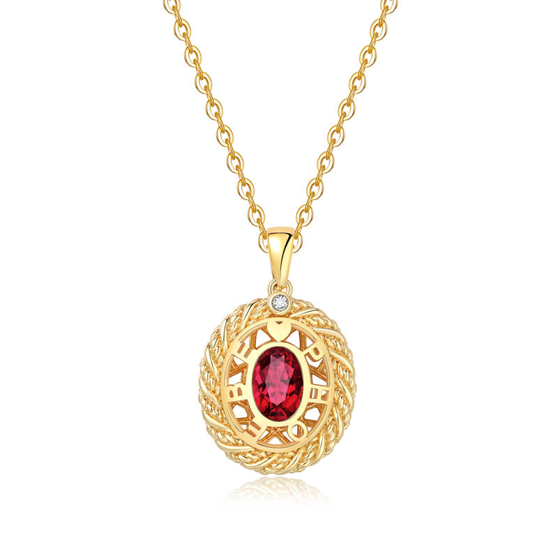 Jeulia Collar de nombre personalizado con corte ovalado de plata de ley