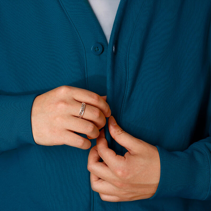 "Carved Love" Men's Wedding Ring