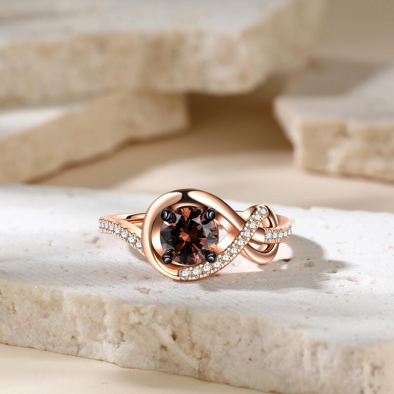 Jeulia Bague Design de l'infini Coupe Ronde Argent Sterling