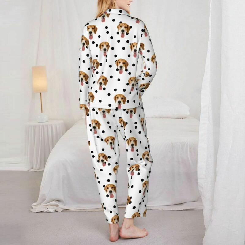 Pigiama personalizzato Modello a pois con foto personalizzata Design a colori opzionale Regalo perfetto per la persona cara