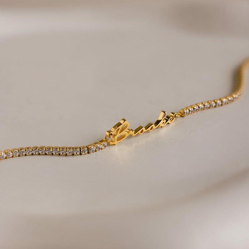 Personalized Name Bracelet with Diamond Exquisite Gift for Girls