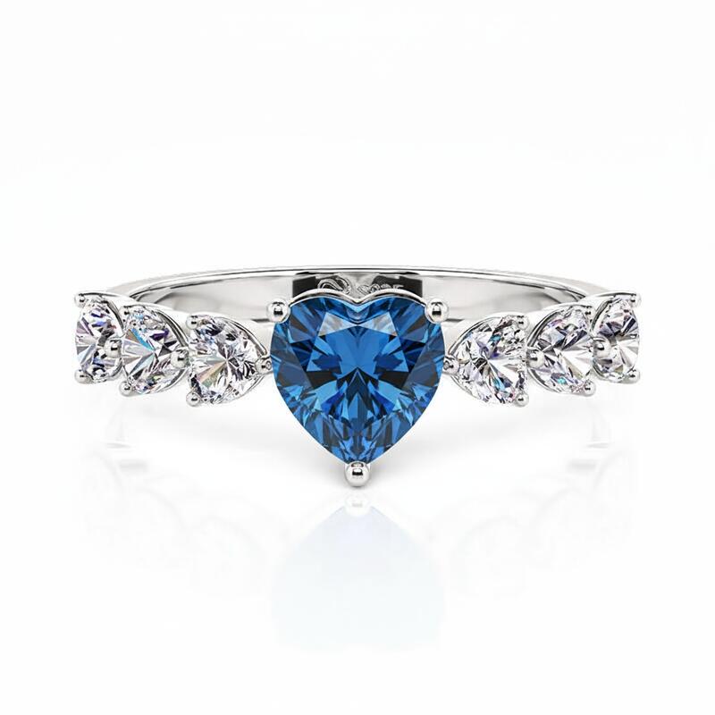 Jeulia カスタム ハート プロミス リング 誕生石 スターリングシルバー