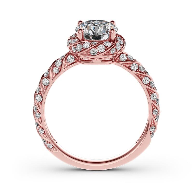 Jeulia Floral Halo Round Cut Sterling Silver Ring