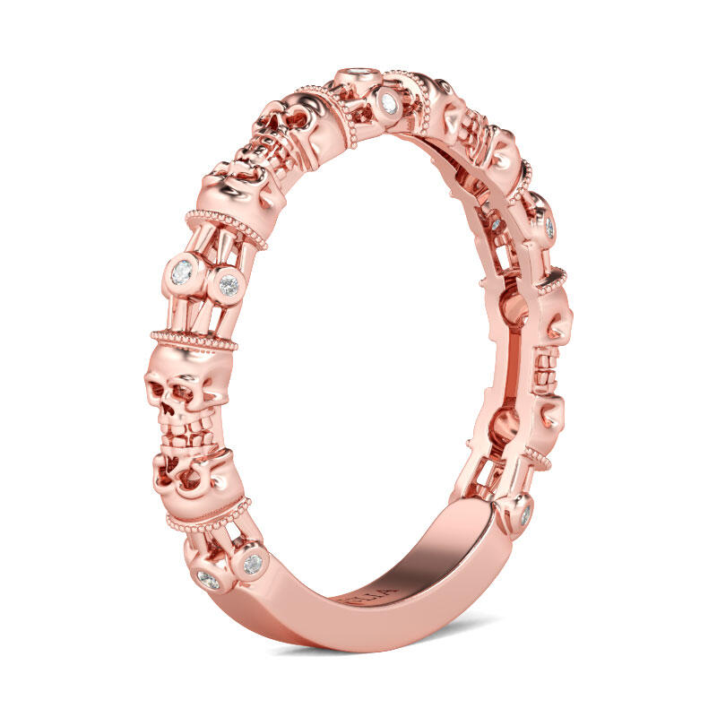 Jeulia Anillo Con Tono Rosa Dorado De Caravera De Talla Redonda En Plata De Ley