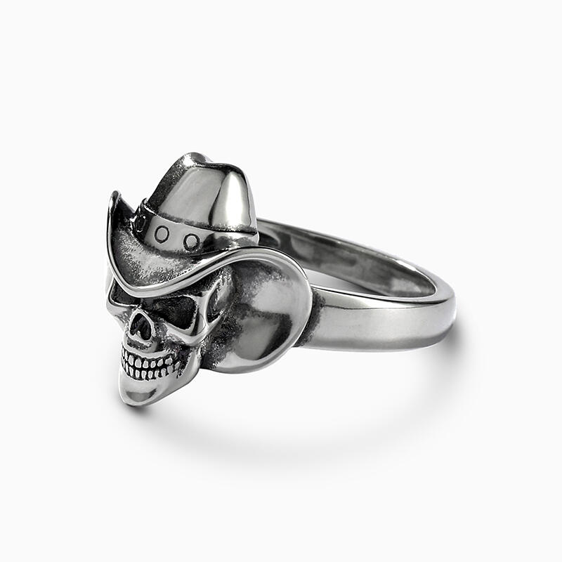 Jeulia "Cowboy" Skull Sterling Silver Ring