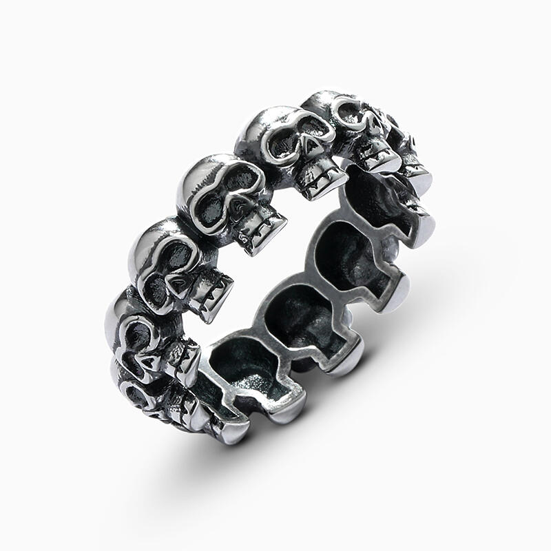 Jeulia "Phantom" Skull Sterling Silver Band